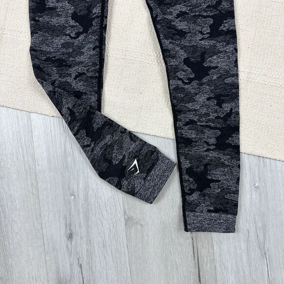 Gymshark Adapt Seamless Black Gray Camo Sports Leggings Size Small - Picture 5 of 11